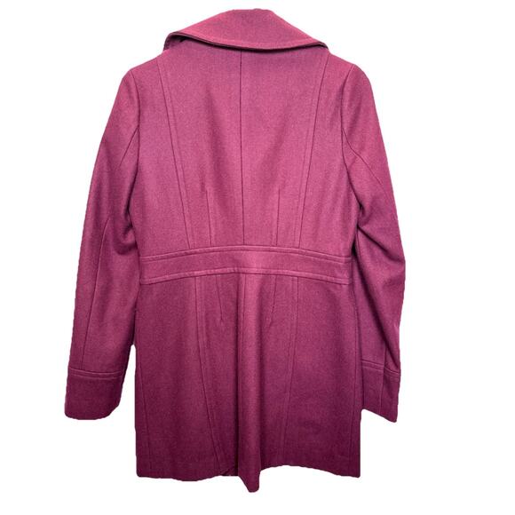 Tulle Anthropologie Pea Coat Women’s Sz S Retro 60s Wool Blend Burgundy Jacket - Picture 4 of 11